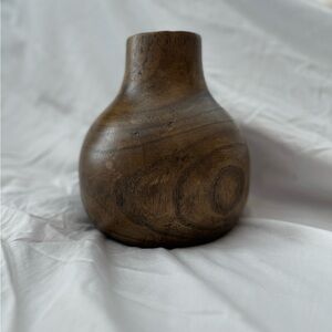 Source Unknown Brown Wooden Vase